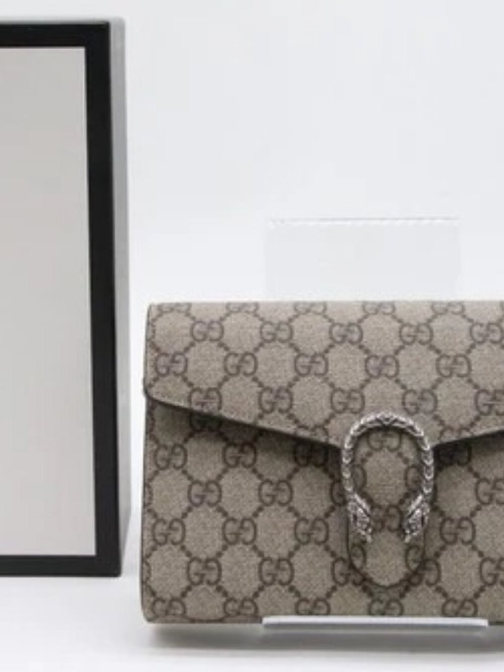 Gucci Dionysus Supreme Wallet On Chain Beige - Ebony/Taupe